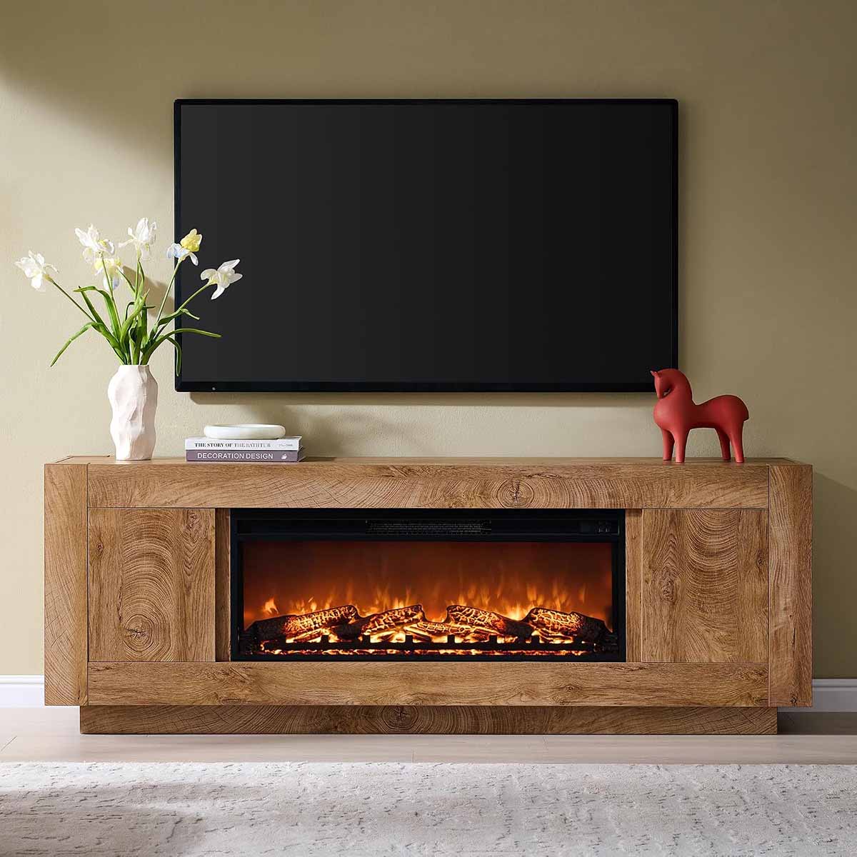 OKD 70 Fireplace TV Stand best electric fireplace tv stands