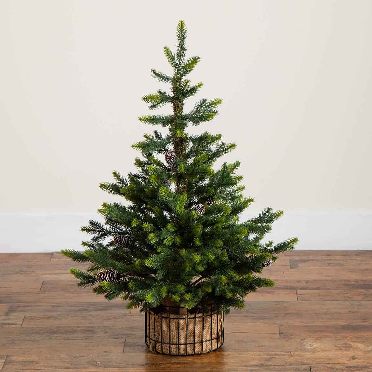 West Elm Faux Balsam Fir Tree w: Woven Jute Planter (3') best balsam fir christmas trees