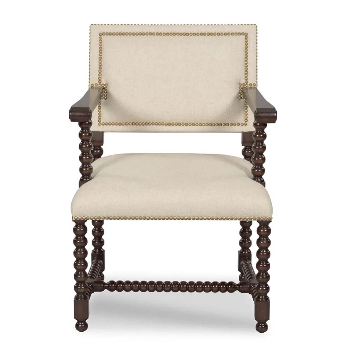 Woodbridge Furniture Longmont Upholstered Armchair best spindle bobbin dining chairs