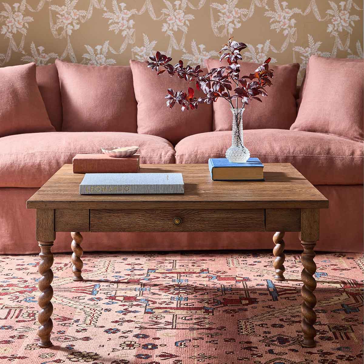 GreenRow Liona Coffee Table turned leg coffee tables