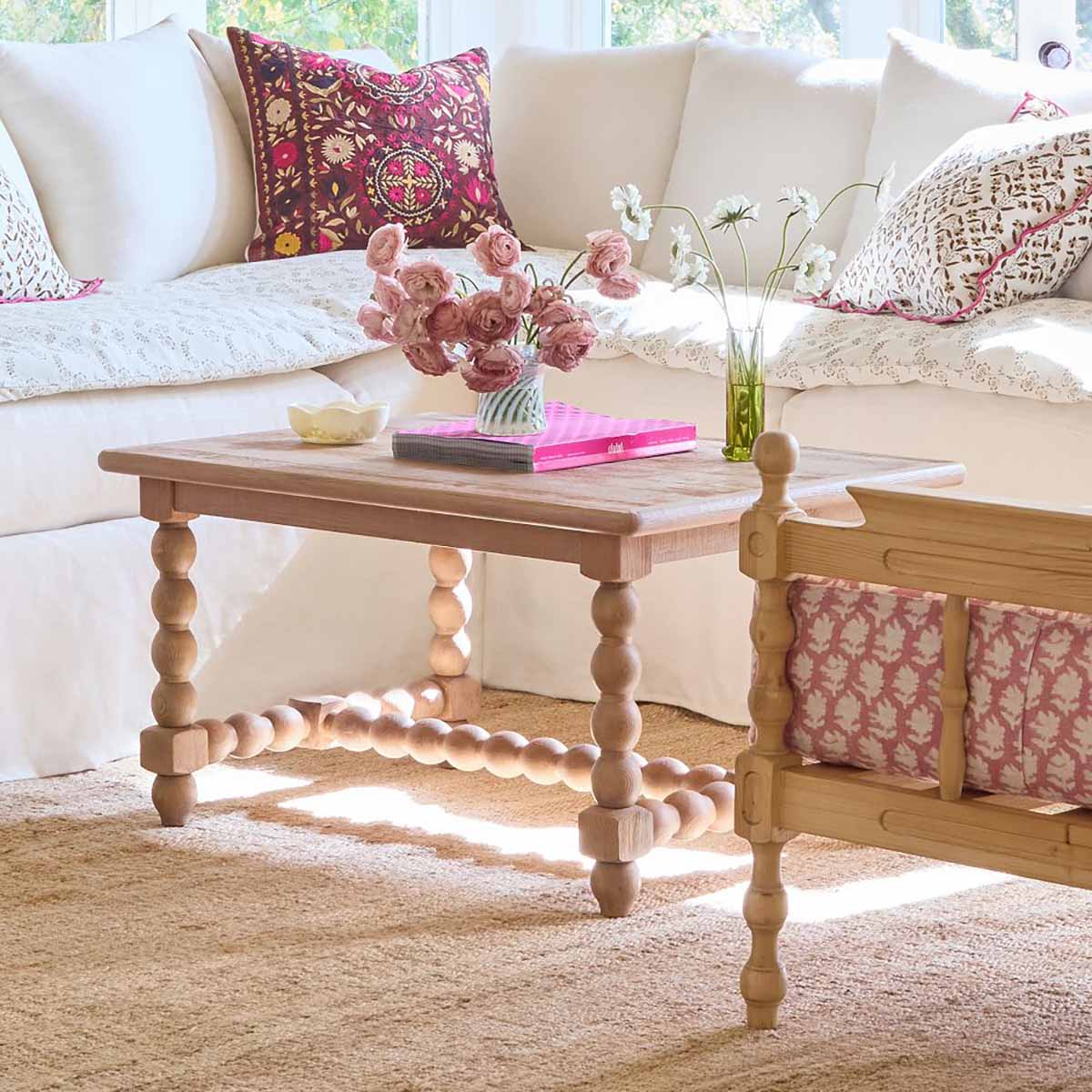 GreenRow Poppy Spindle Leg Coffee Table turned leg coffee tables best