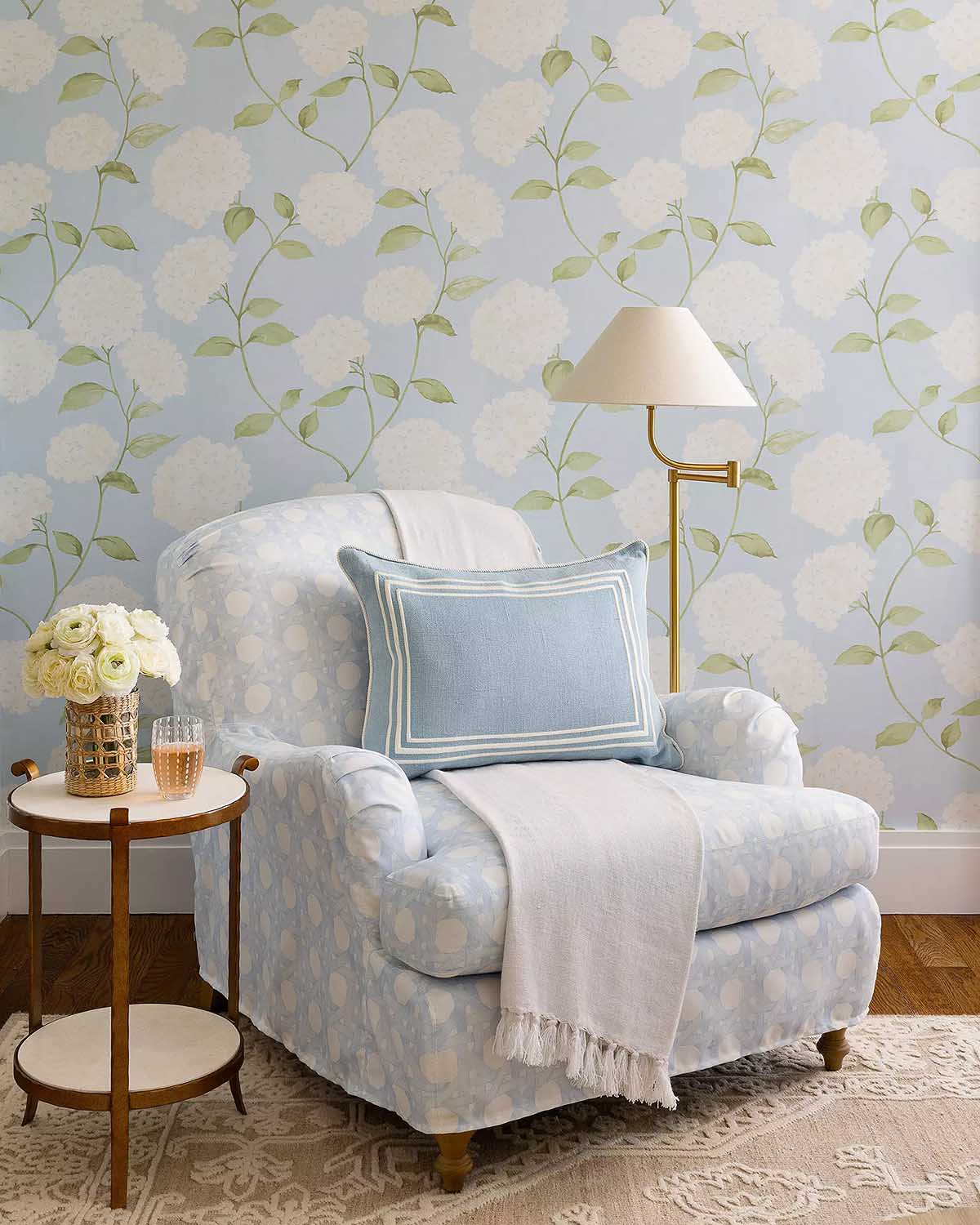 Serena and Lily Miramar English Roll Arm Chair - Slipcovered accent chairs pattern