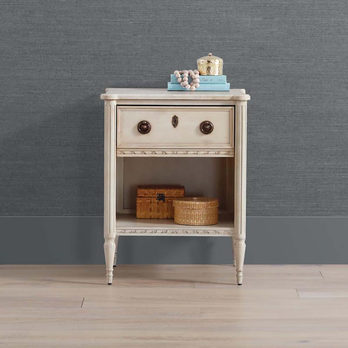 Frontgate Etienne Shelf Nightstand French Linen marble nightstands best