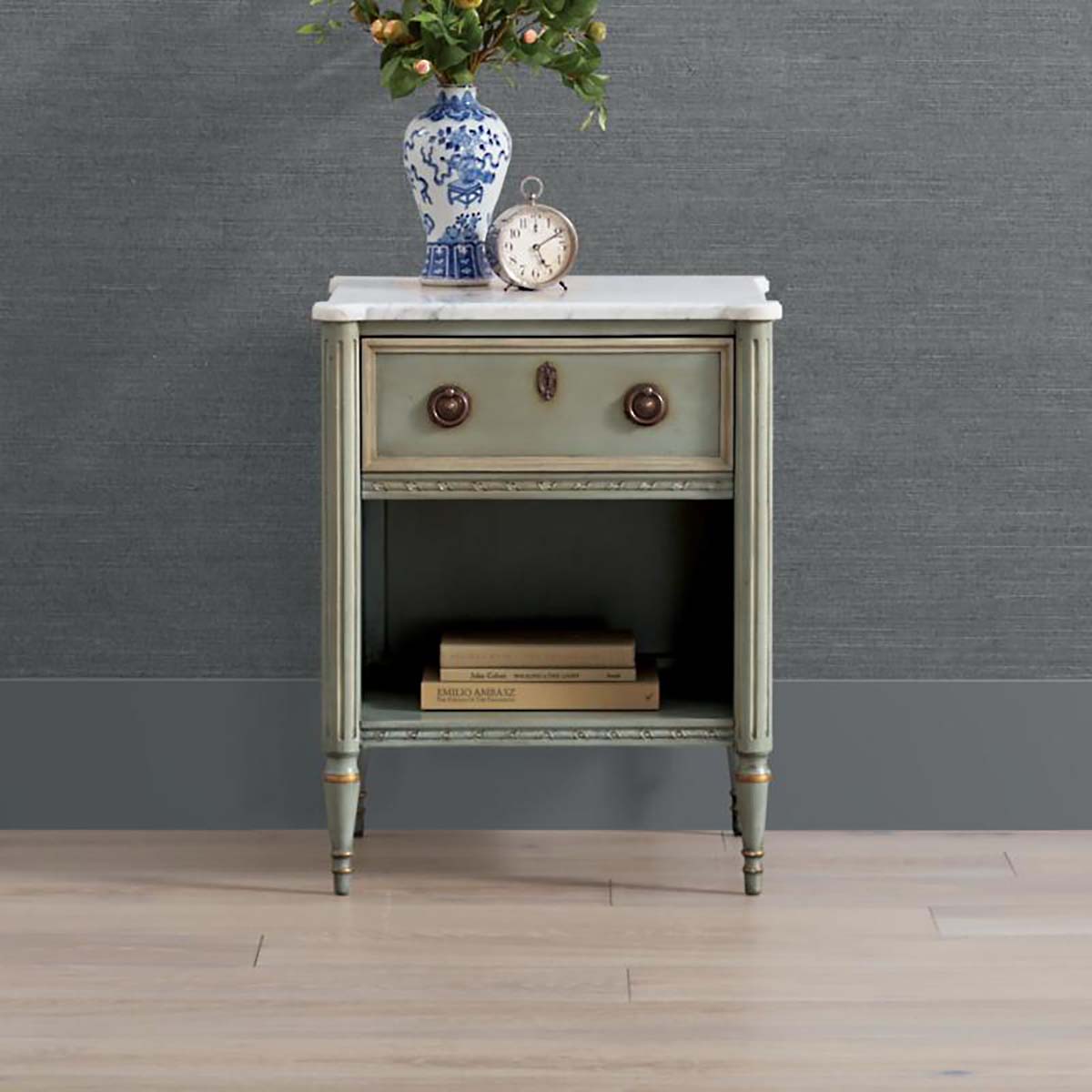 Frontgate Etienne Shelf Nightstand French Patina marble nightstands best
