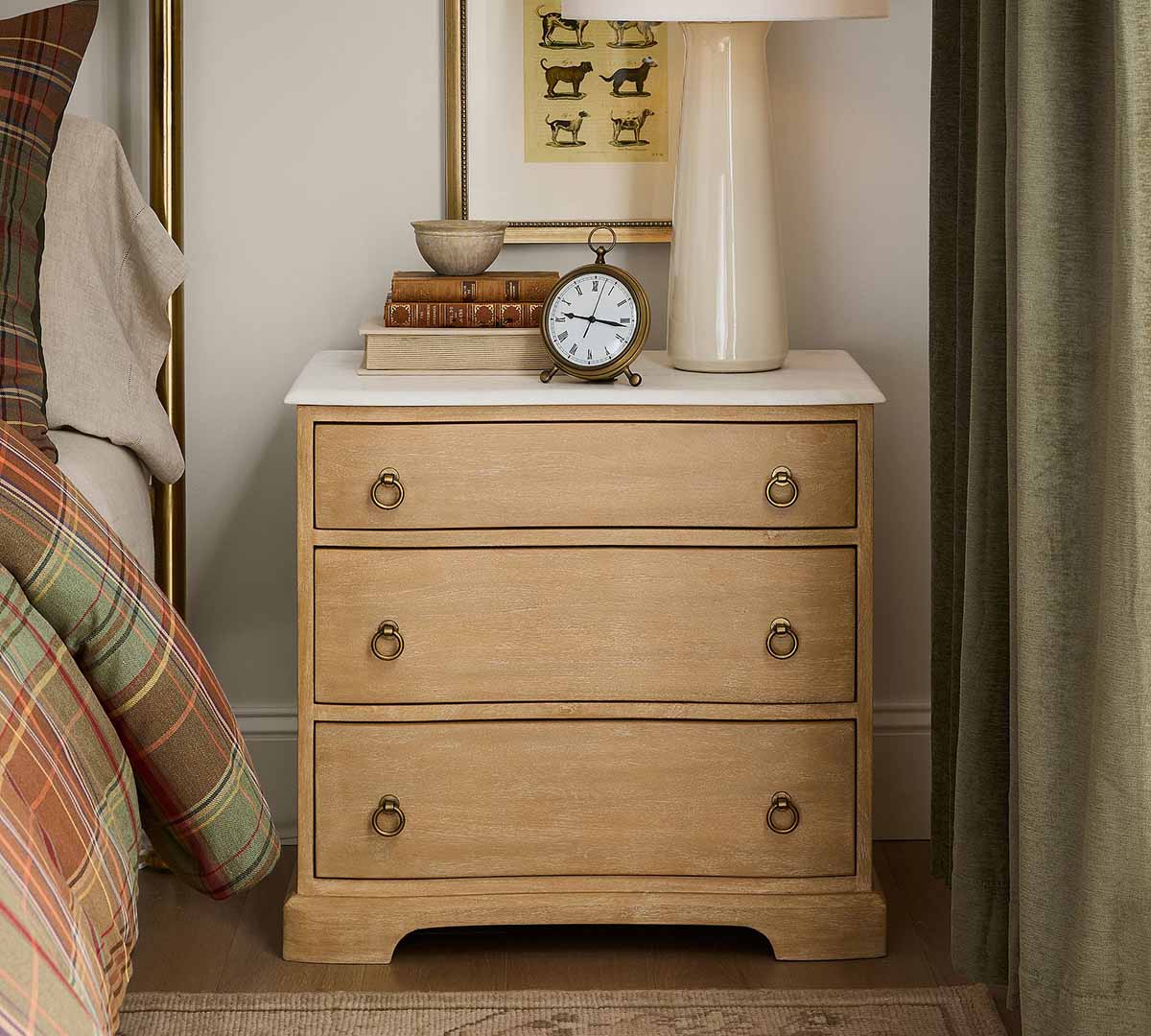 Pottery Barn Scarlett Marble Nightstand (28) Weathered Wheat best marble nightstands