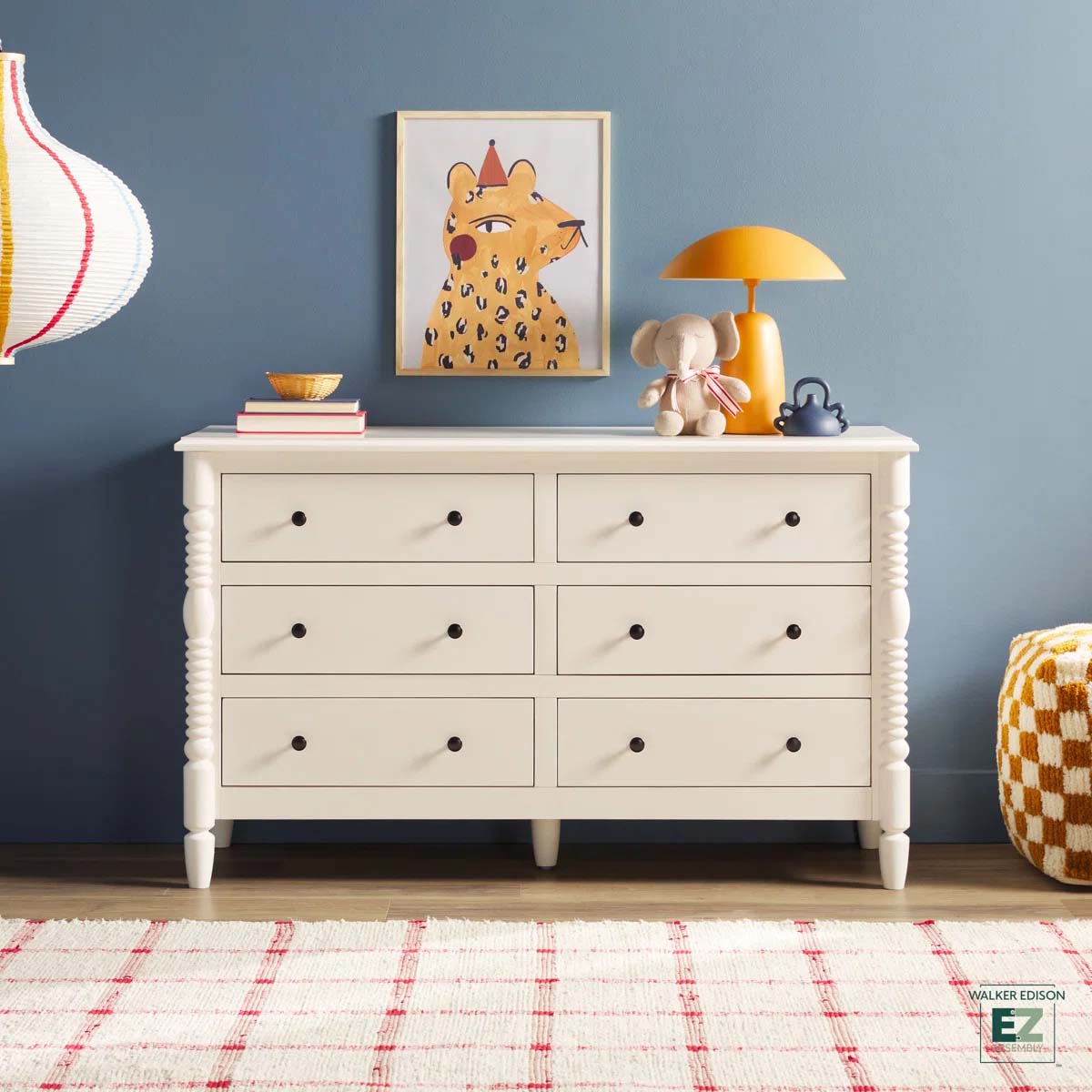 Walker Edison VivienneSolid Wood Spindle 6-Drawer Dresser White spindle dressers best