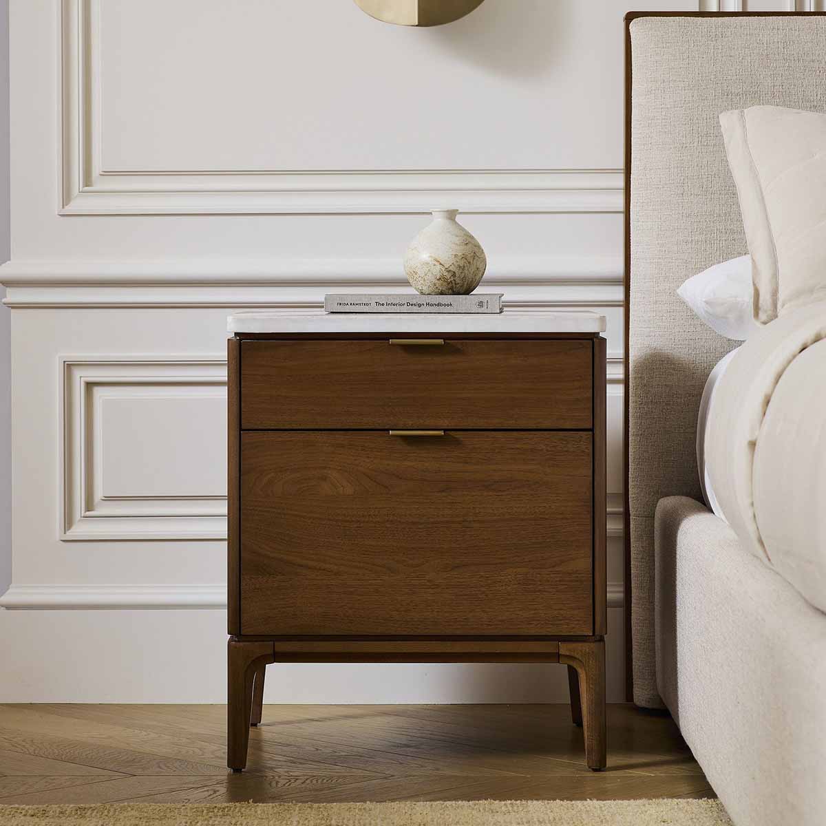 West Elm Parker Marble Nightstand (21–28) Cool Walnut marble nightstands best