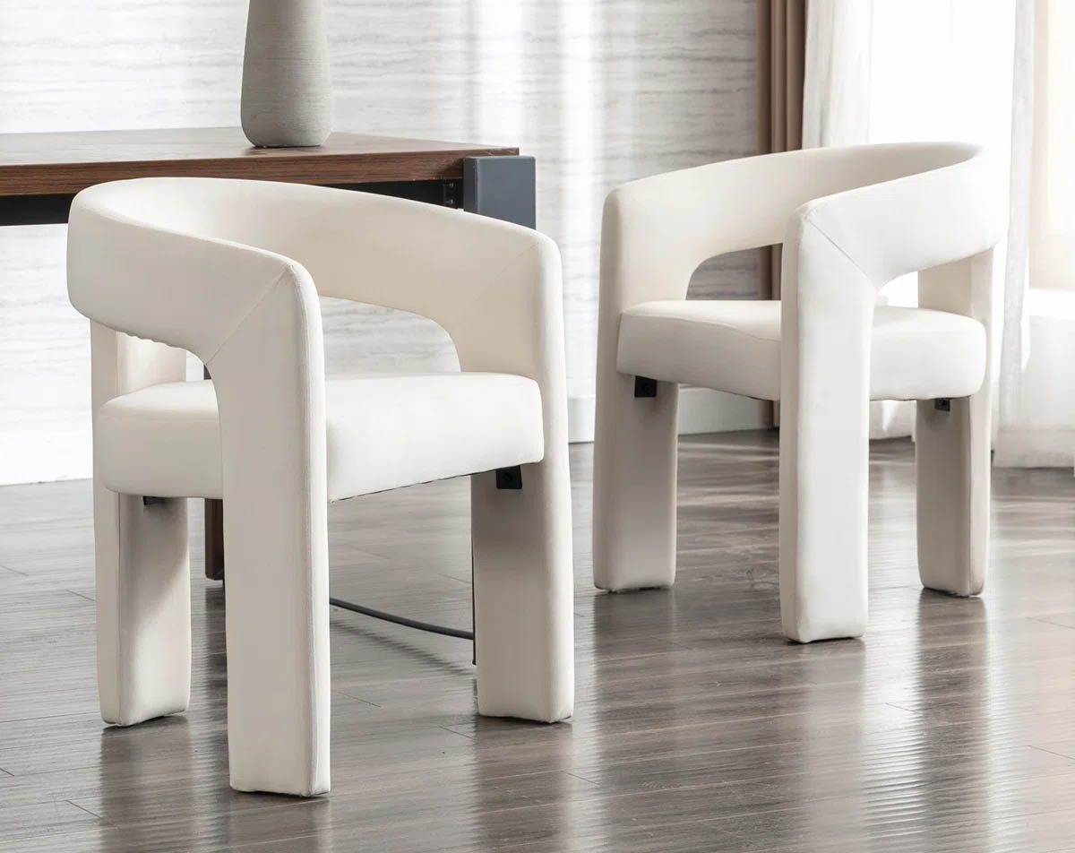 whason office chairs Modern Upholstered Barrel Dining Chairs (Set of 2) barrel dining chairs best