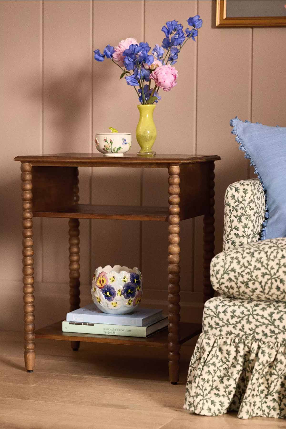 Anthropologie Bobbin Side Table Tobacco color best spindle side tables