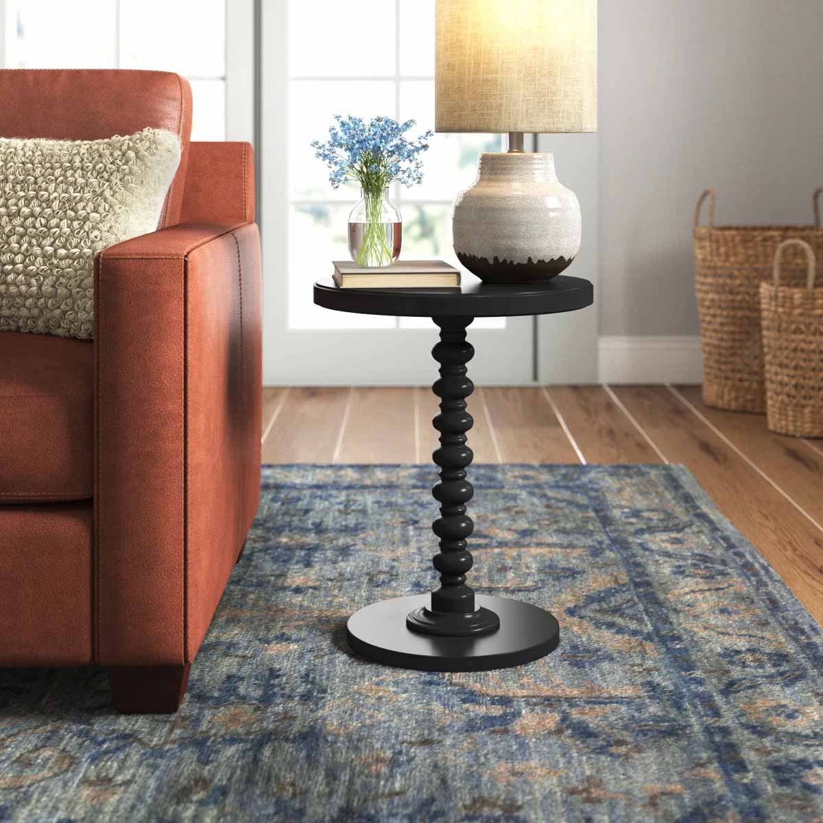 Birch Lane Fiama End Table Black best spindle side tables