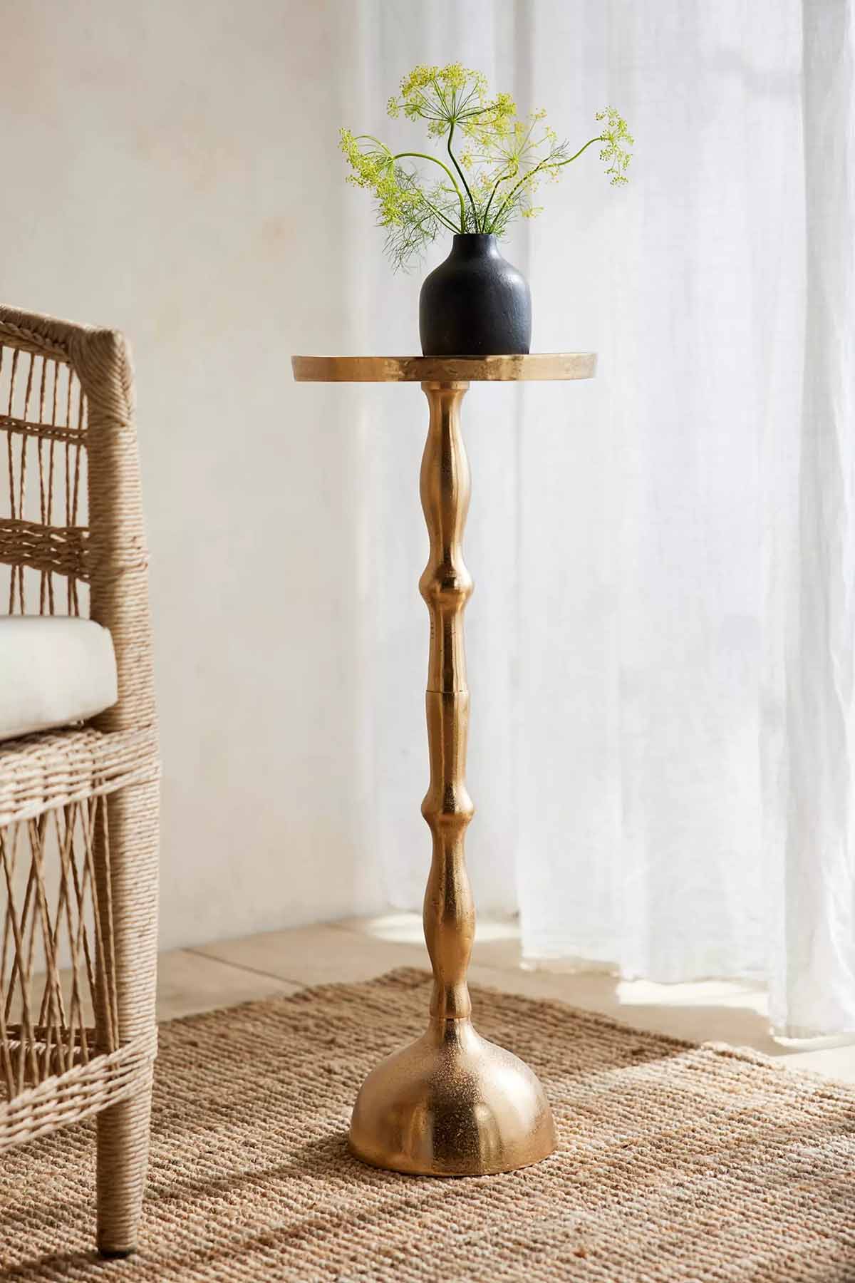 Terrain Spindle Aluminum Side Table Gold Anthropologie best spindle side tables