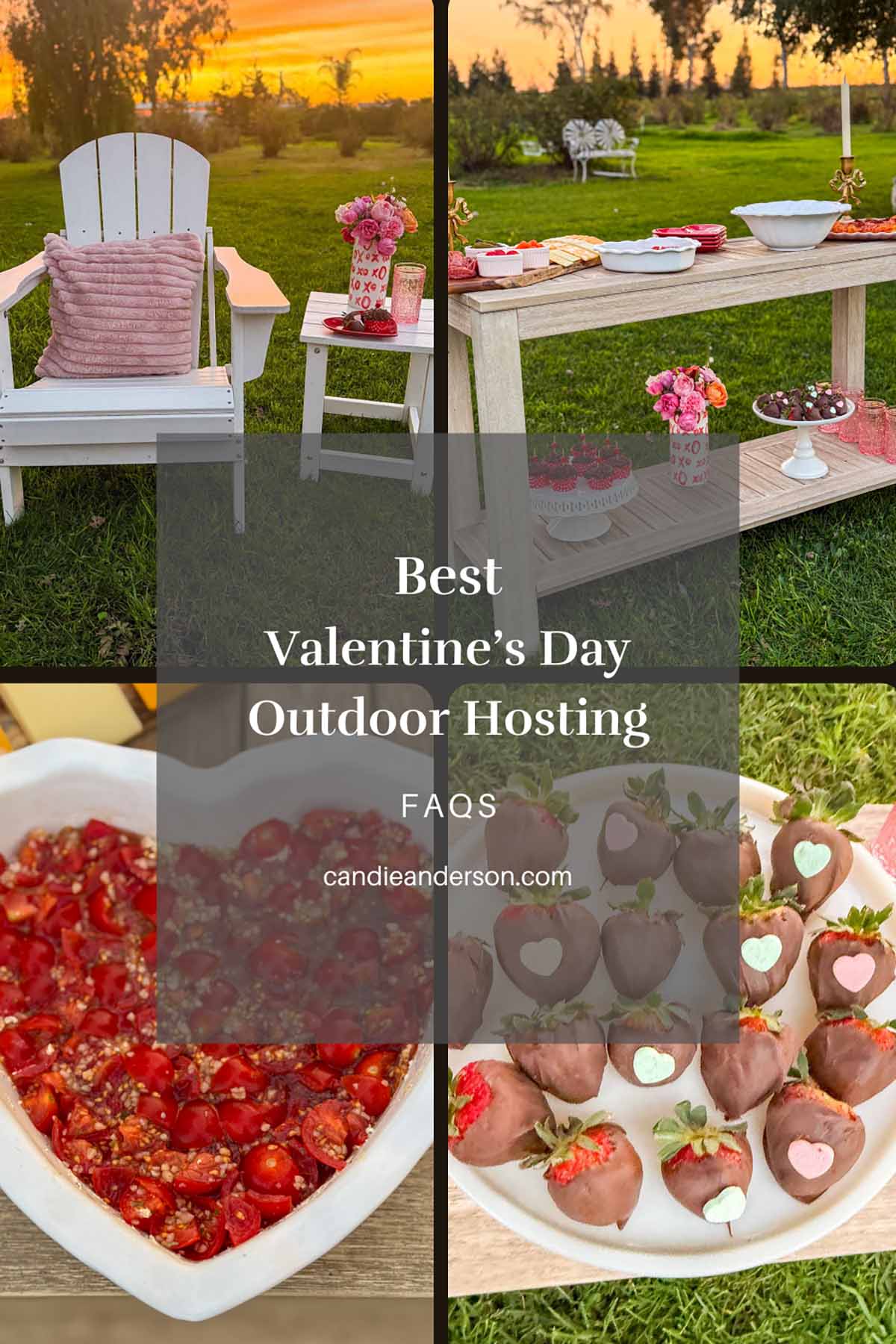 Entertaining expert, journalist and lifestyle blogger Candie Anderson of candieanderson.com shares the most frequently asked questions about Valentine's Day outdoor hosting.