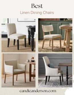 Entertaining expert, journalist and lifestyle blogger Candie Anderson of candieanderson.com has the scoop on the best linen dining chairs for every day, holiday celebrations and entertaining friends and family throughout the year.