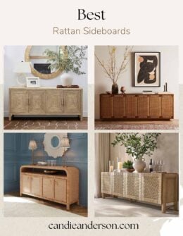 Entertaining expert, journalist and lifestyle blogger Candie Anderson of candieanderson.com shares the 15 best rattan sideboards for your dining room, living room and entryway.