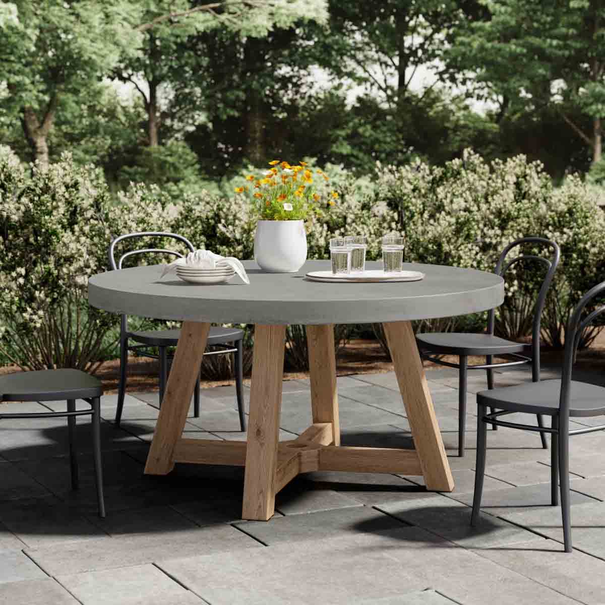 Birch Lane Isabela Round Outdoor Dining Table best round outdoor dining tables