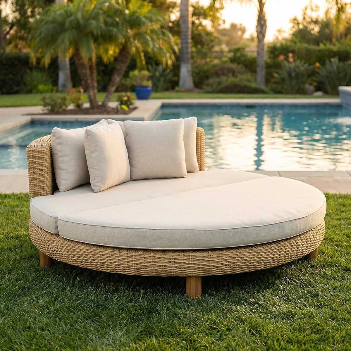 Christopher Knight Home Jennie Outdoor Round Daybed best wicker outdoor daybeds