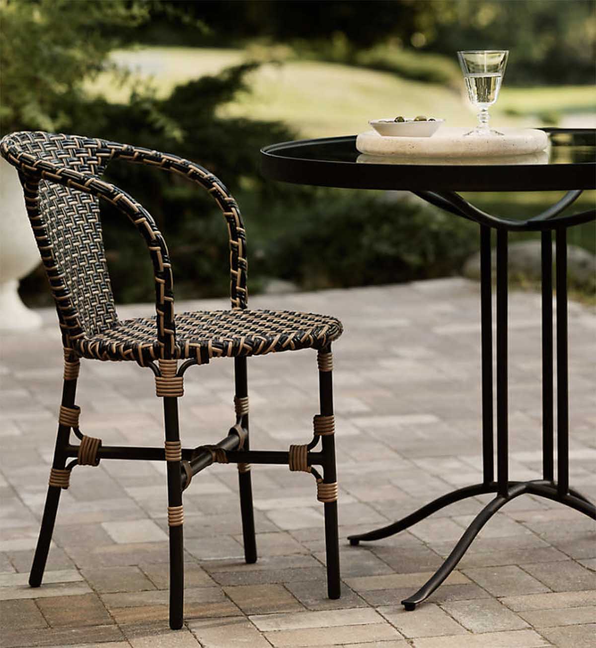 Crate and Barrel Palazzo Wicker Outdoor Dining Chair best french bistro outdoor dining chairs 