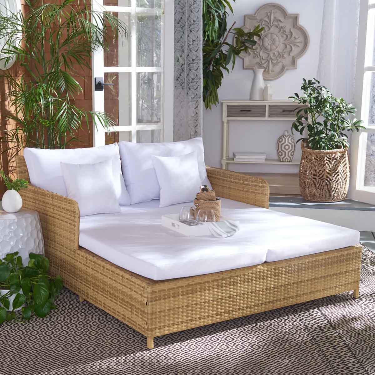 Latitude Run Cadeo Rattan Daybed wicker outdoor daybeds
