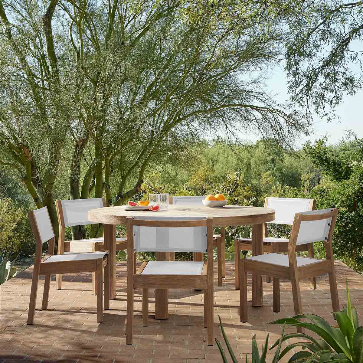 West Elm Portside Outdoor Round Dining Table (48) Driftwood best round outdoor dining tables