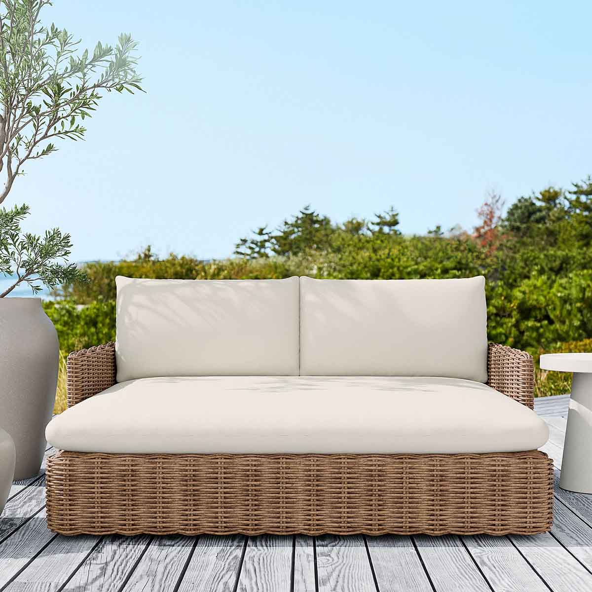 West Elm Westport Wicker Outdoor Daybed (66) Natural wicker outdoor daybeds