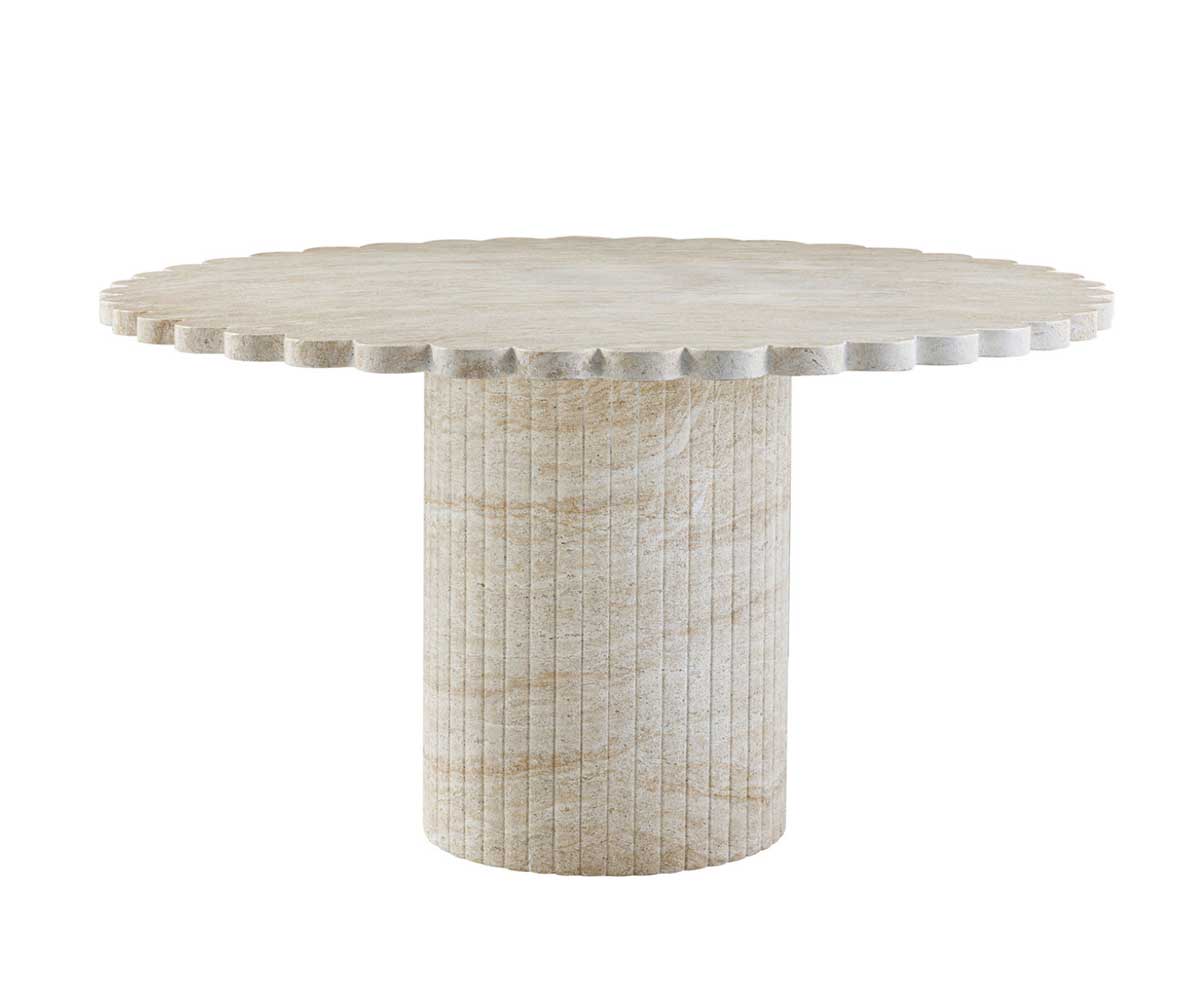 World Market Oliwia Round Faux Travertine Scalloped Outdoor Dining Table best round outdoor dining tables
