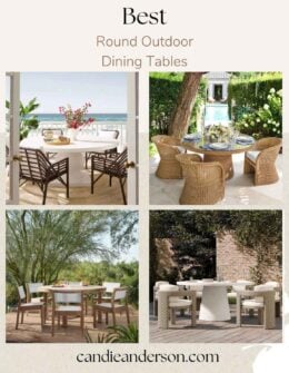 Lifestyle expert, journalist and interior design blogger Candie Anderson of candieanderson.com has the scoop on the 15 best round outdoor dining tables for your patio and garden.