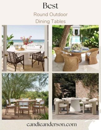 Lifestyle expert, journalist and interior design blogger Candie Anderson of candieanderson.com has the scoop on the 15 best round outdoor dining tables for your patio and garden.