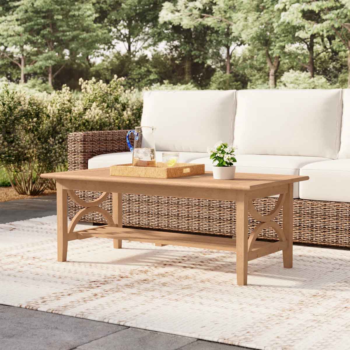 Birch Lane Brunswick Teak Coffee Table Natural best outdoor teak coffee tables patio
