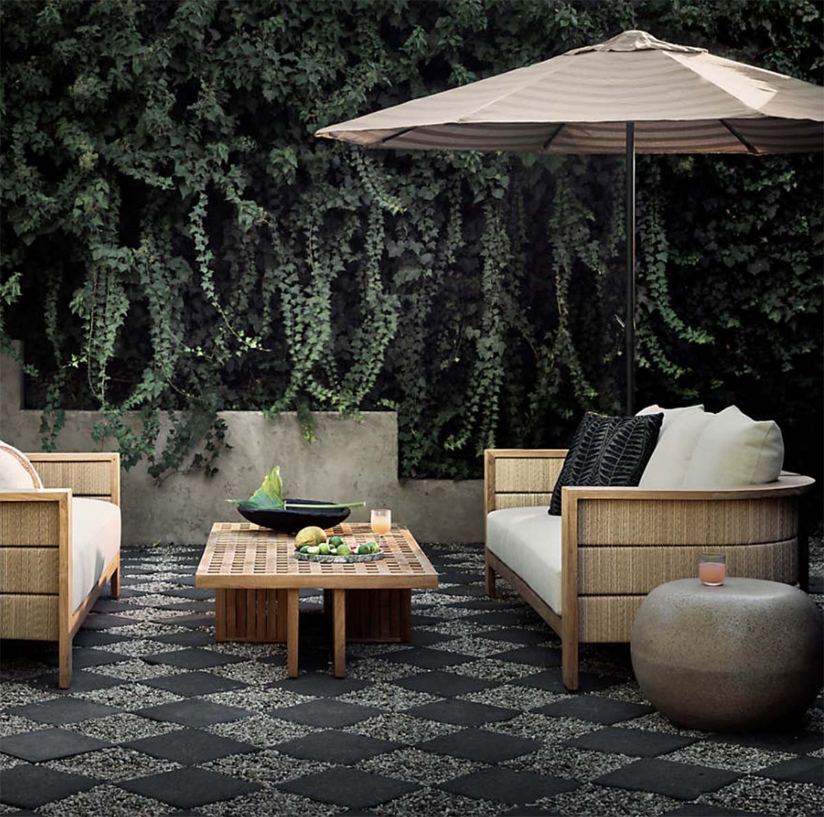 Crate and Barrel Bali 62" Teak Outdoor Coffee Table best outdoor teak coffee tables