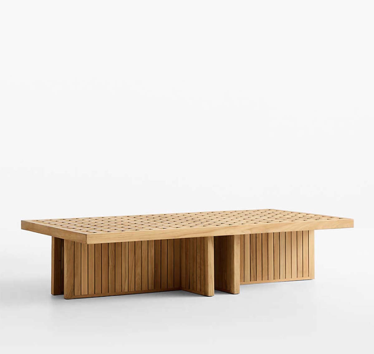 Crate and Barrel Bali 62" Teak Outdoor Coffee Table best outdoor teak coffee tables