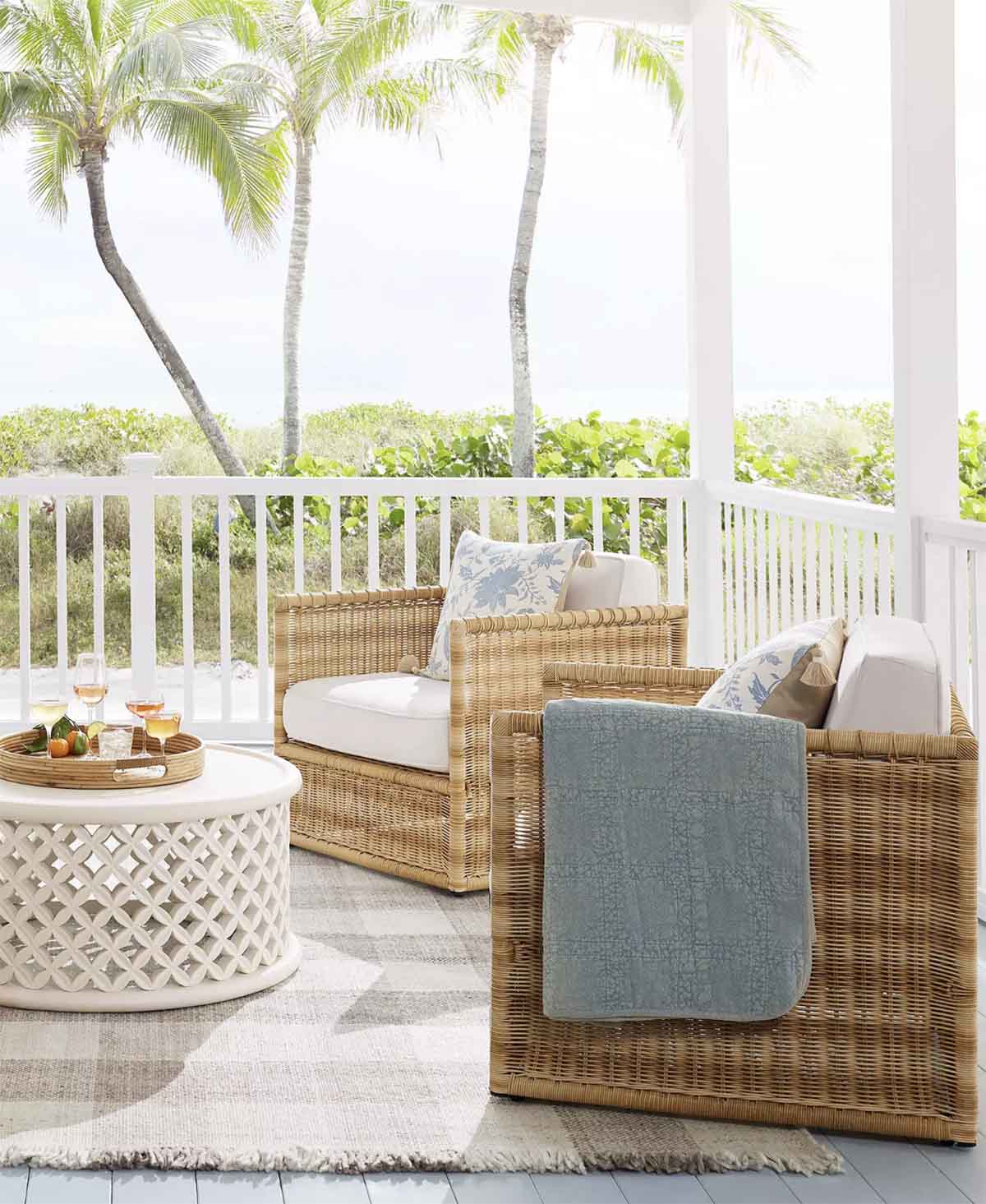 Serena and Lily Pacifica Swivel Chair - Light Dune best outdoor wicker swivel chairs