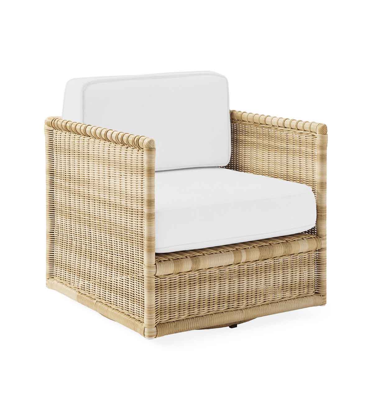 Serena and Lily Pacifica Swivel Chair - Light Dune best outdoor wicker swivel chairs