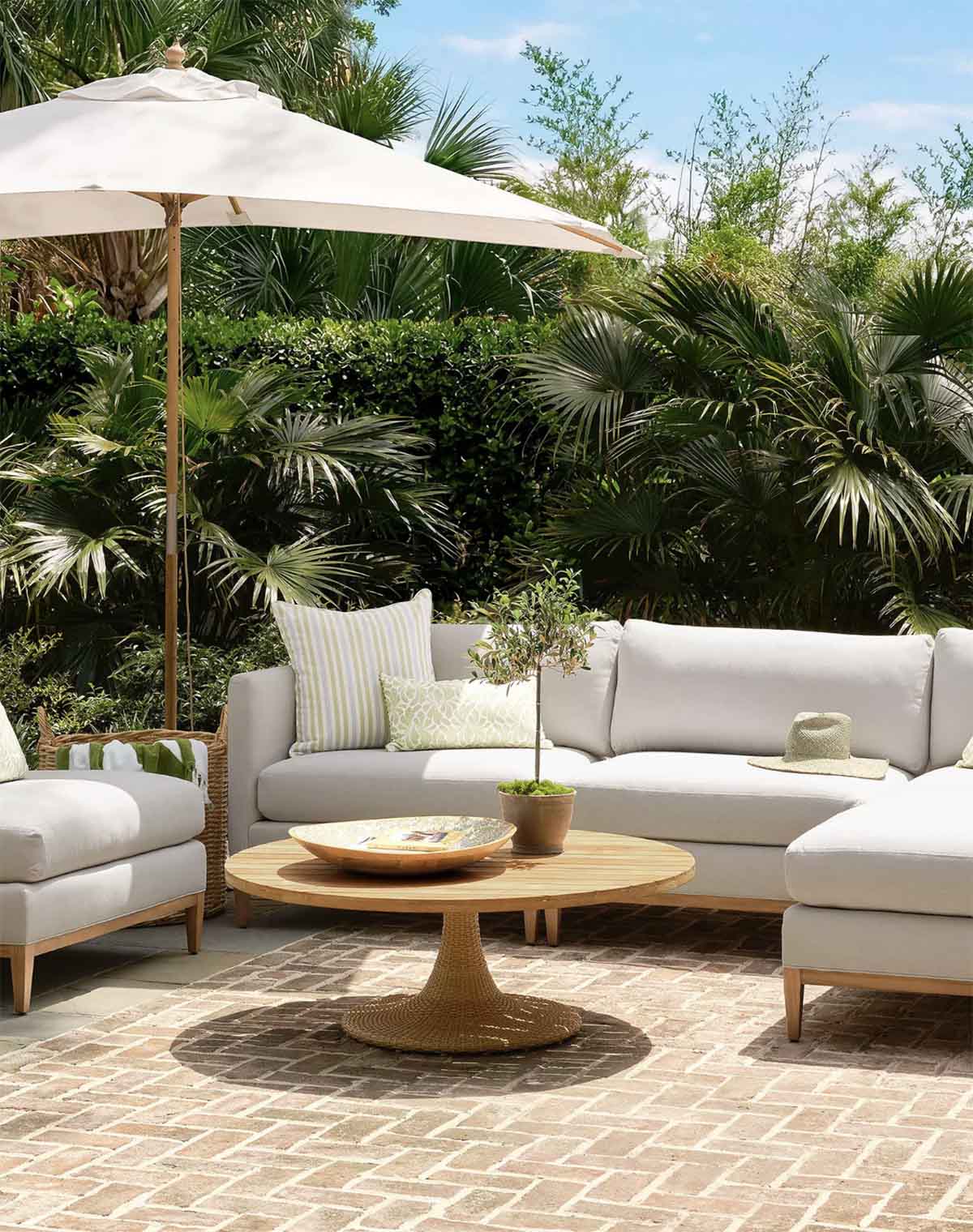 Serena and Lily Tiburon Woven Coffee Table best outdoor teak coffee tables