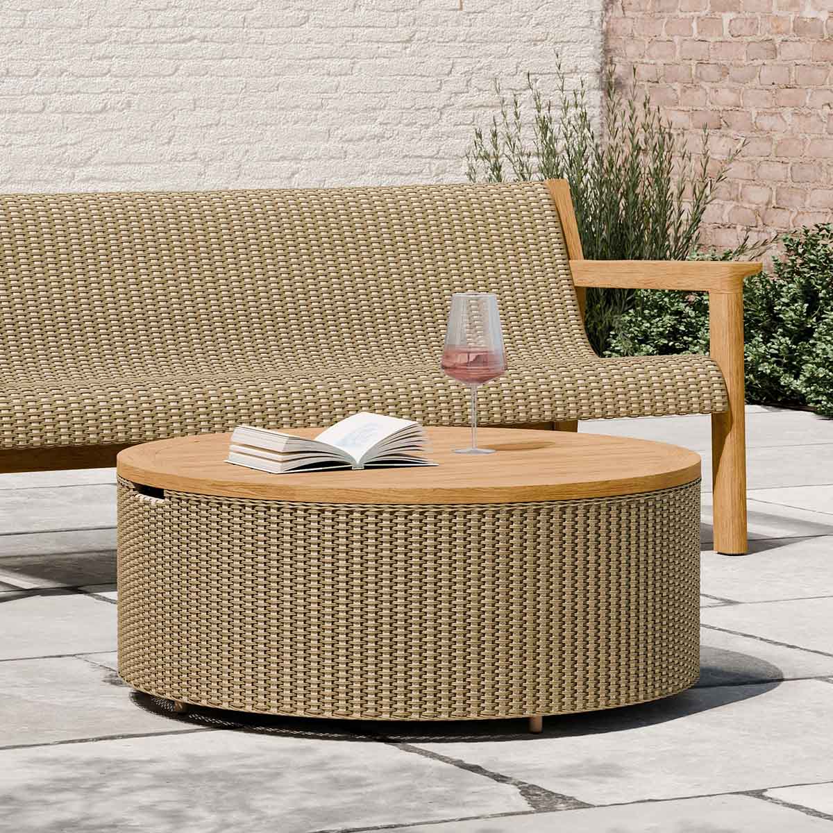 West Elm Cassis Outdoor Teak Storage Coffee Table (32") best outdoor teak coffee tables