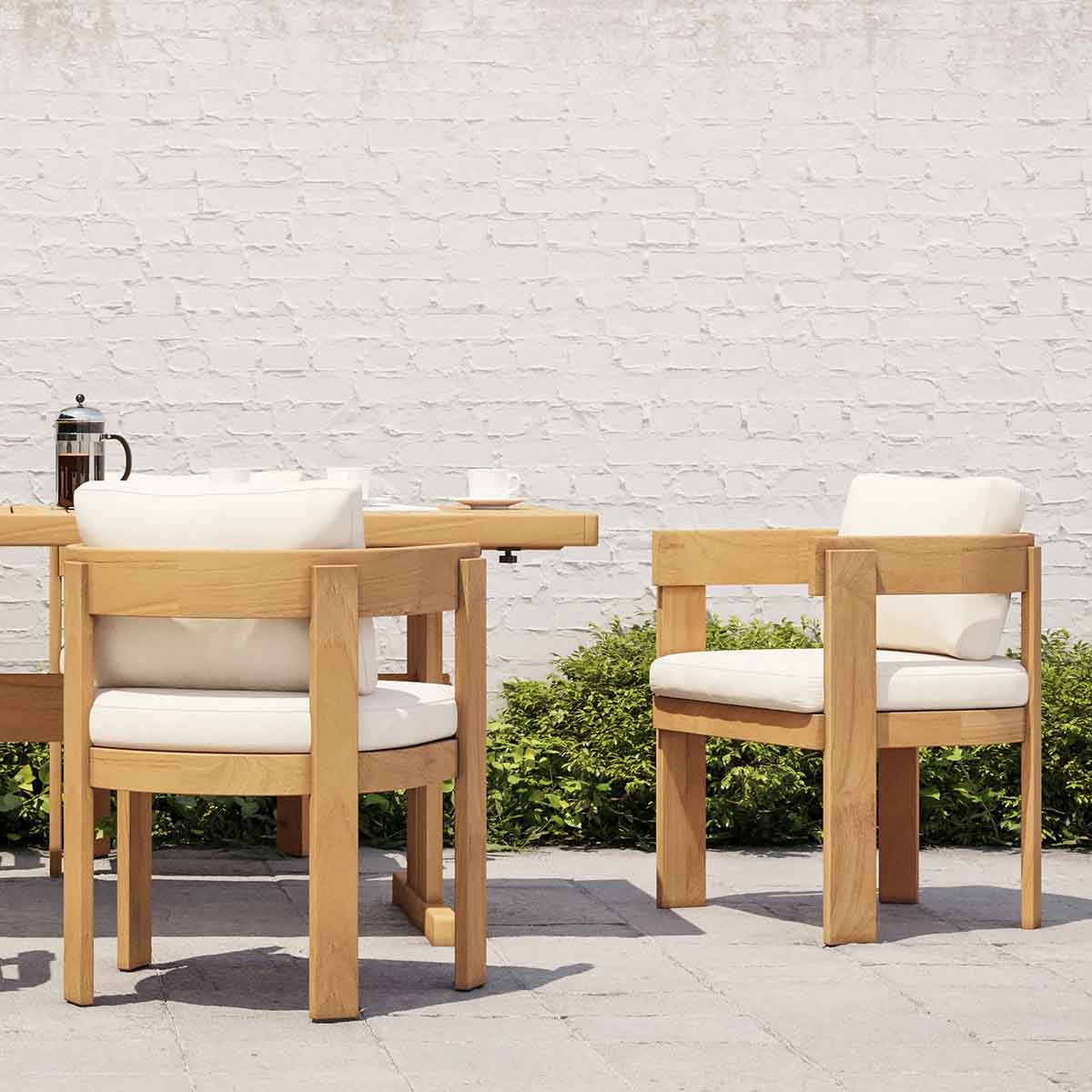 West Elm Monterey Outdoor Teak Dining Chair (Set of 2) best teak outdoor dining chairs