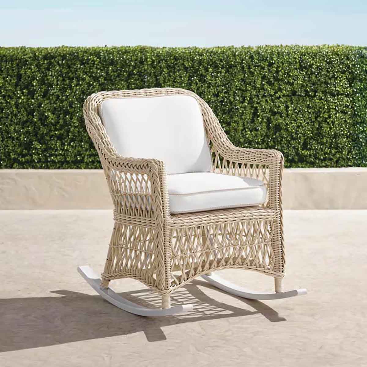 Frontgate Hampton Rocking Chair in Ivory Wicker best outdoor wicker rocking chairs rocker
