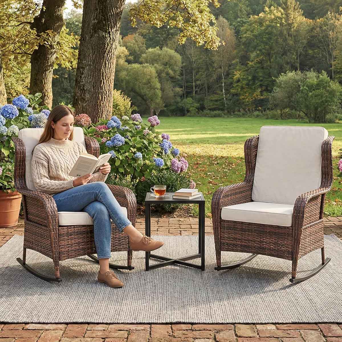 GarveeLife Outdoor Wicker Rocking Chair best outdoor wicker rocking chairs