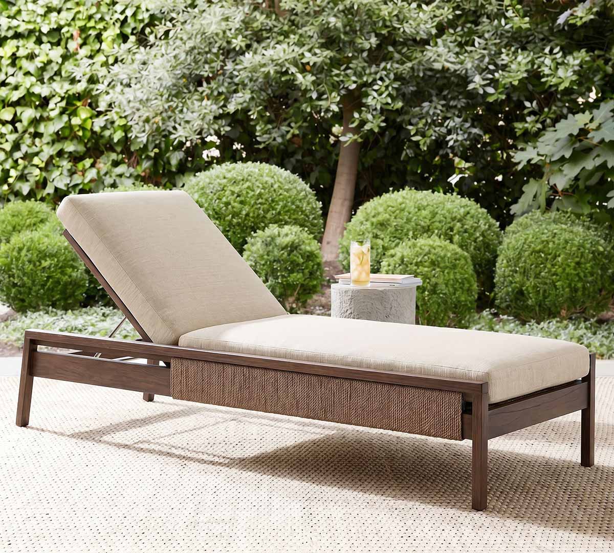 Pottery Barn Azad Teak Outdoor Chaise teak chaise lounge chairs best