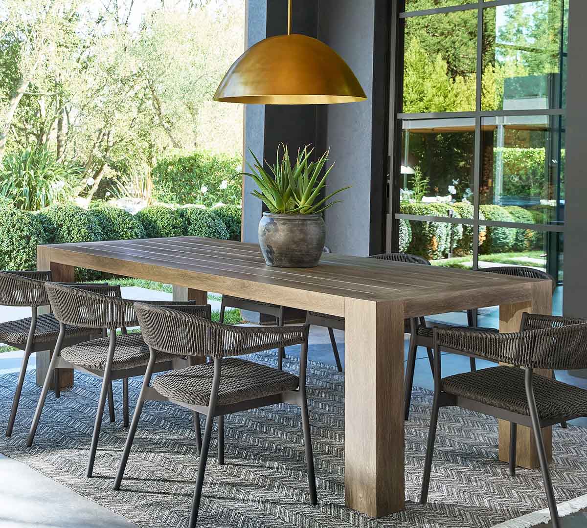 Pottery Barn Elmore Metal & Rope Outdoor Dining Chair best outdoor metal dining chairs patio