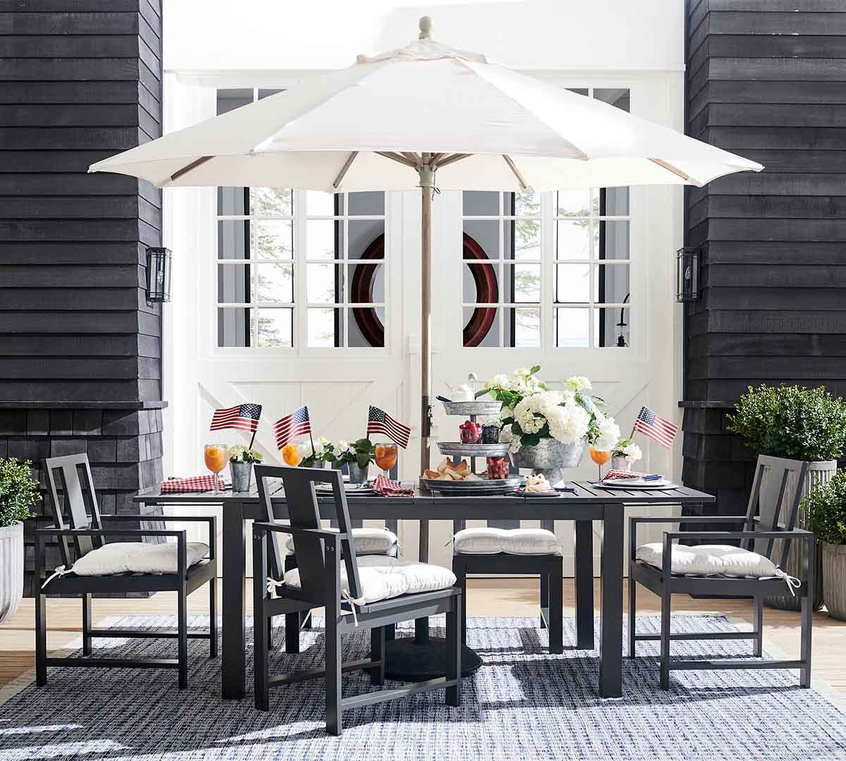 Pottery Barn Indio Metal Outdoor Dining & Armchairs best metal outdoor dining chairs patio