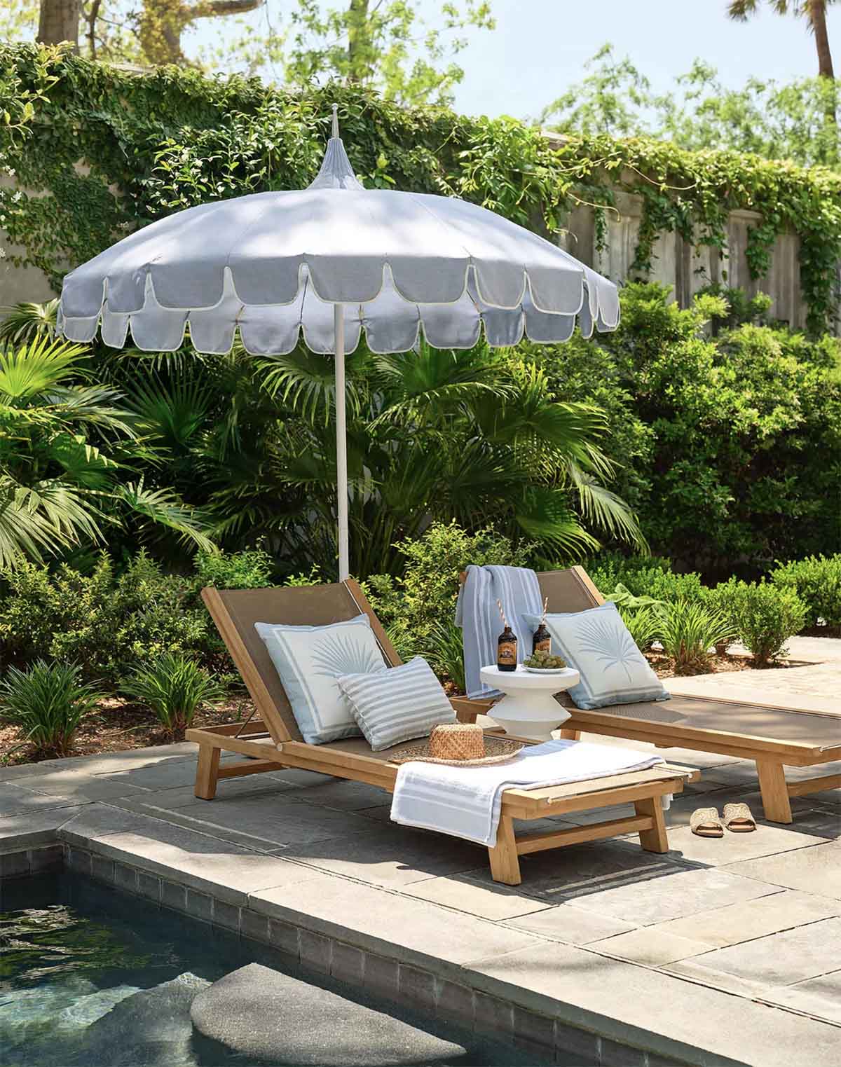 Serena and Lily Corsica Chaise teak outdoor chaise lounge chairs best