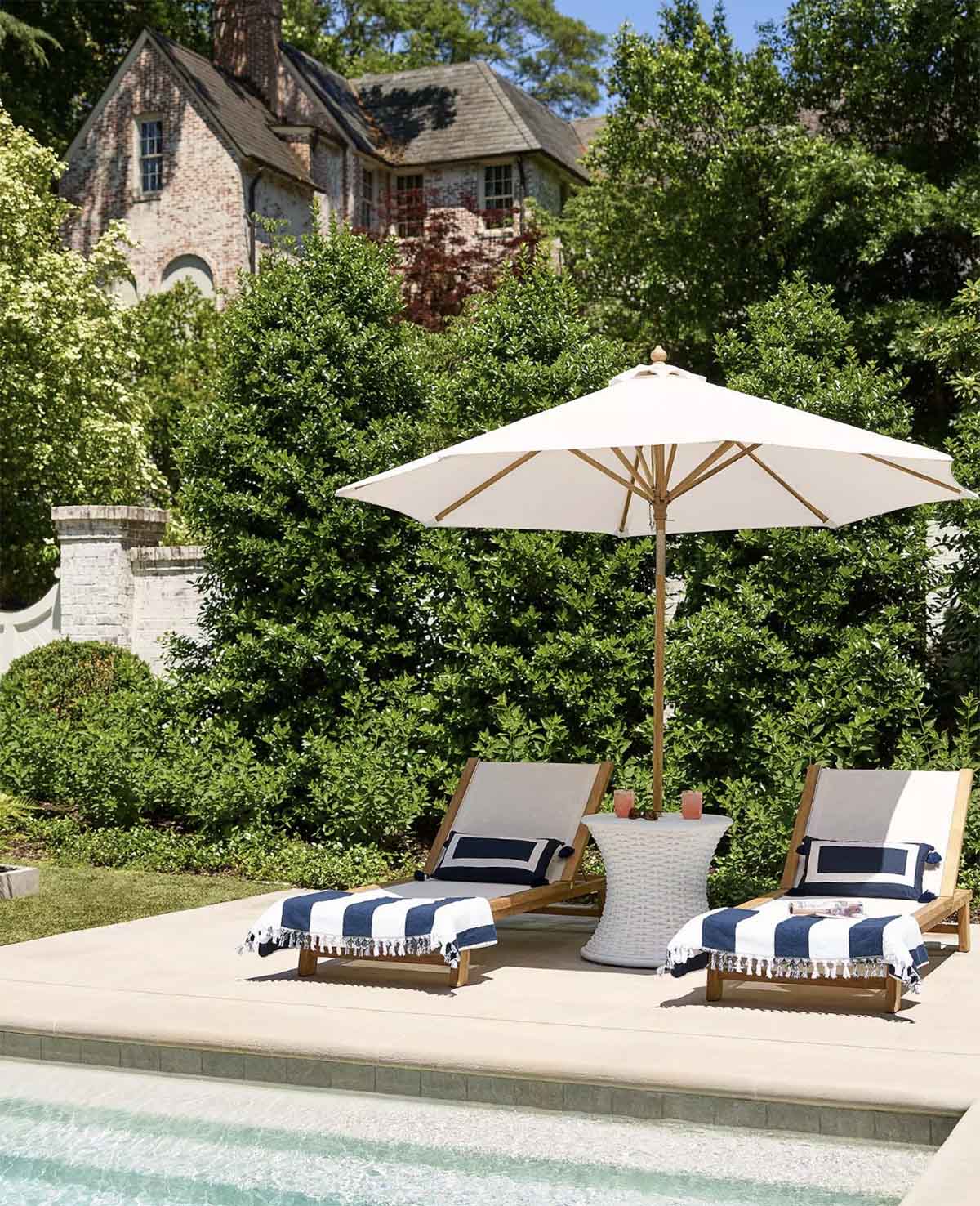 Serena and Lily Corsica Chaise teak outdoor chaise lounge chairs best