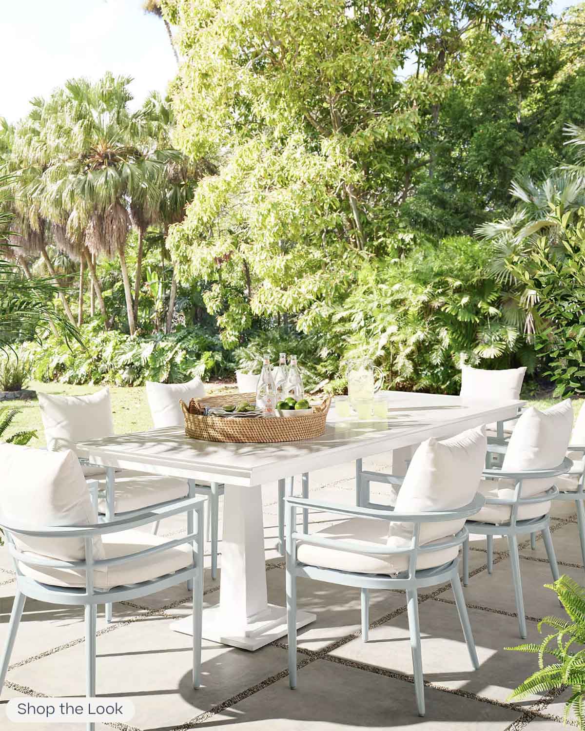 Serena and Lily Palma Dining Armchair Coastal Blue best metal outdoor dining chairs