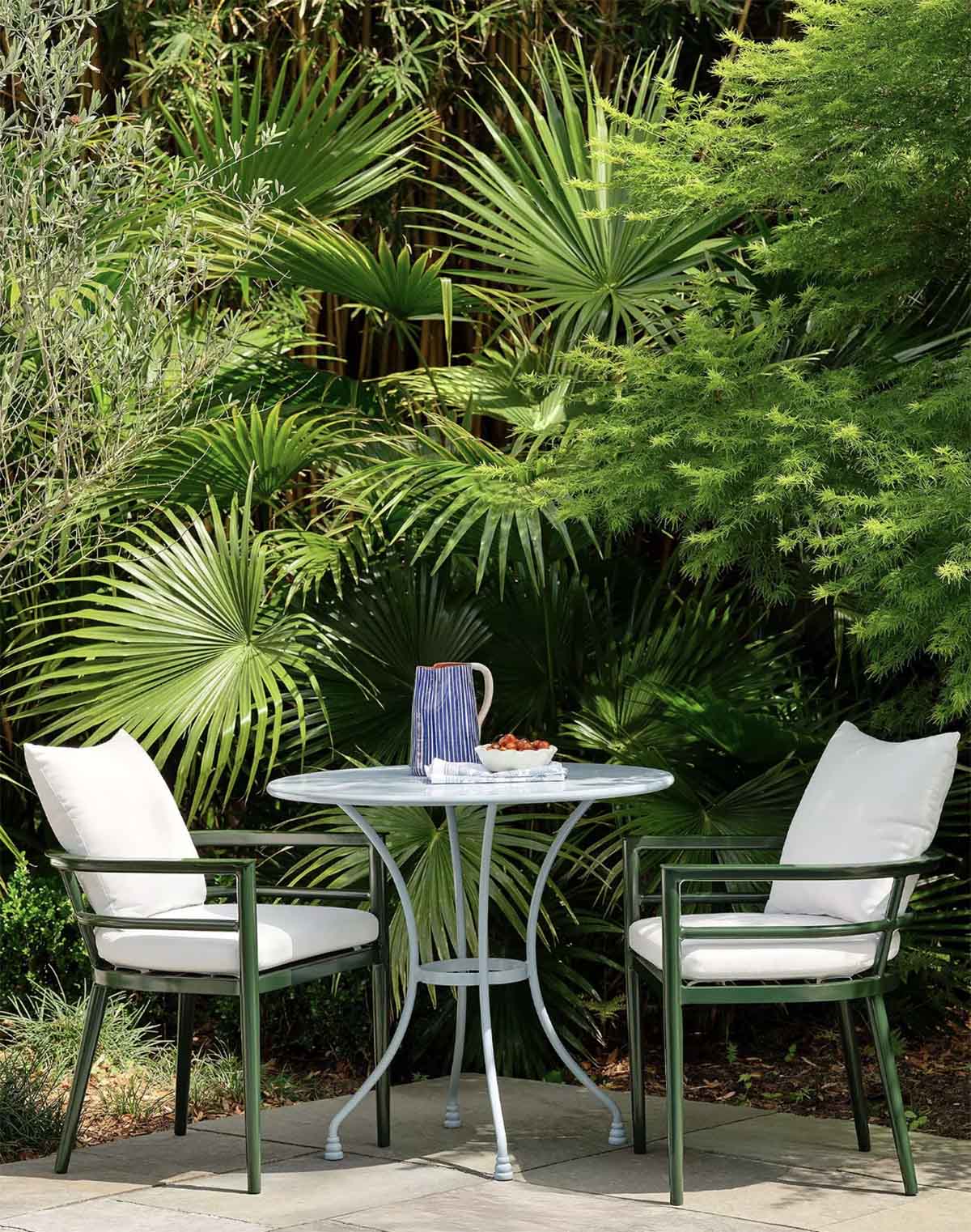 Serena and Lily Palma Dining Armchair Evergreen best metal outdoor dining chairs