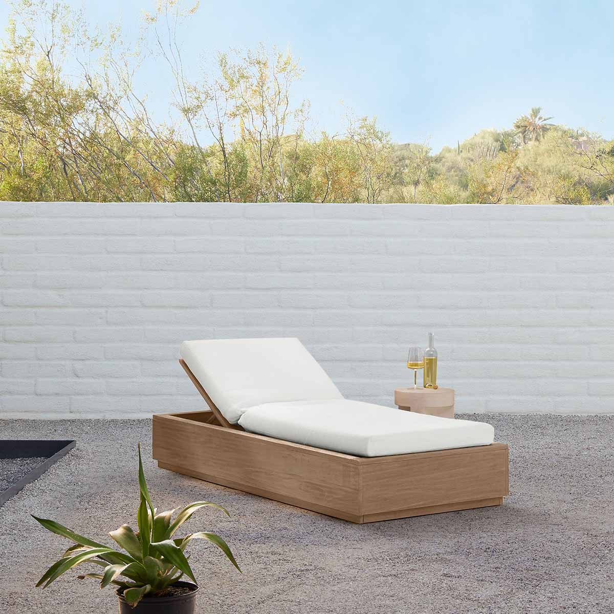 West Elm Telluride Outdoor Chaise Lounge teak chaise lounge chairs best patio furniture