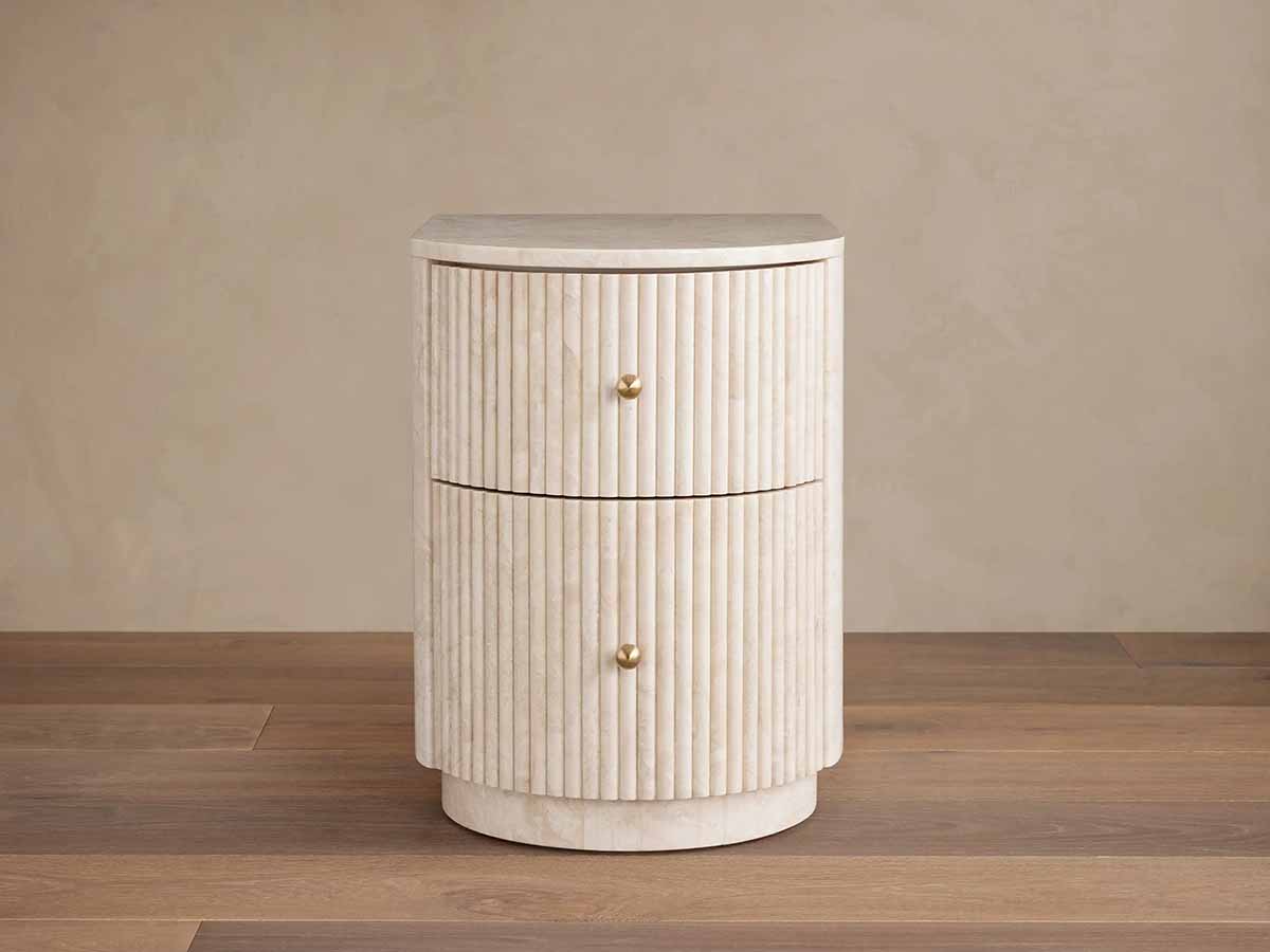 Arhaus Clementine Reeded Stone Nightstand best reeded nightstands