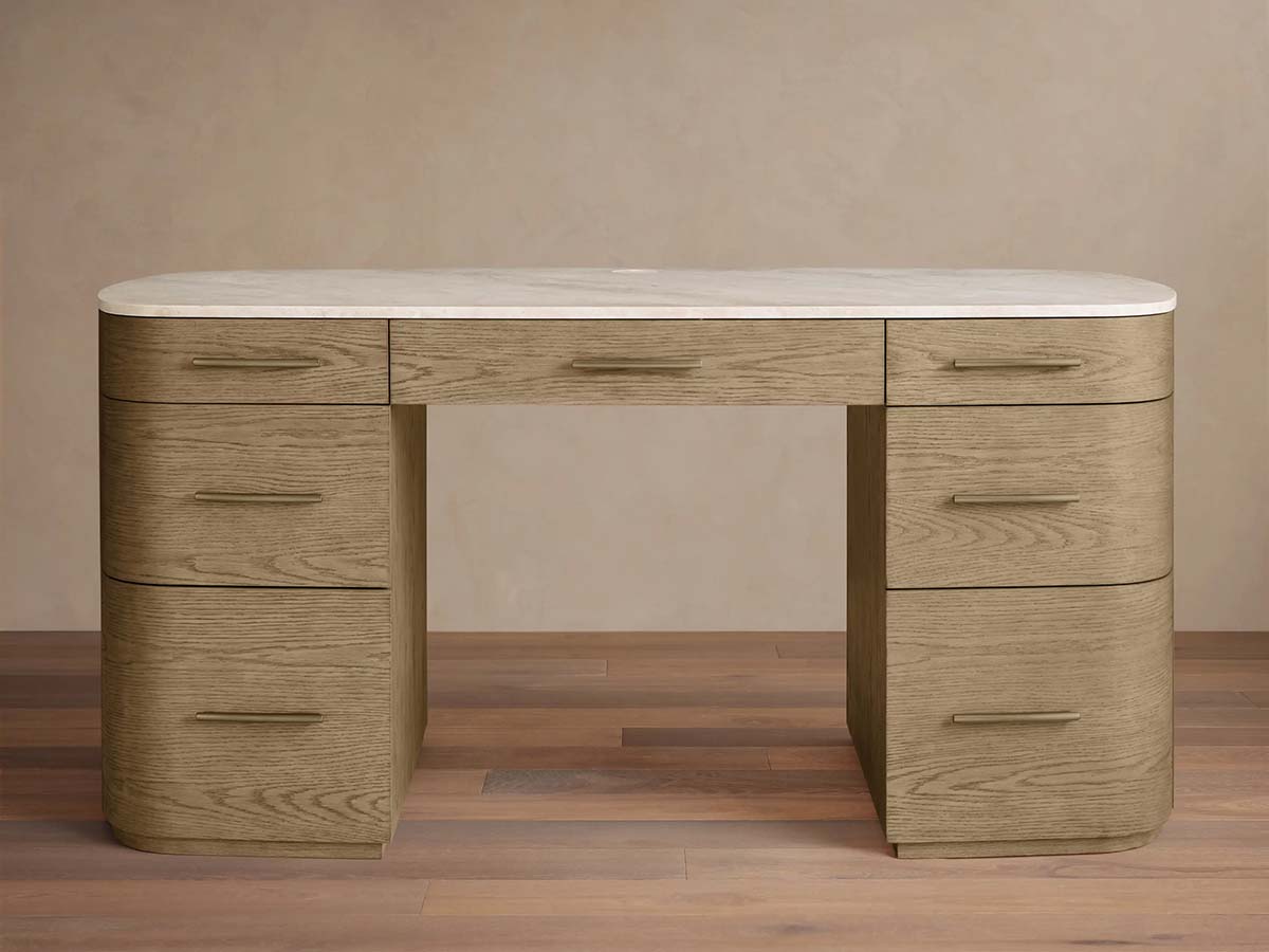 Arhaus Danny Executive Desk Fawn marble desks best
