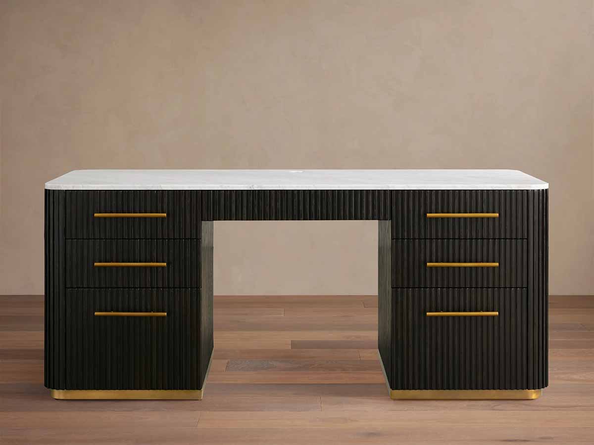 Arhaus Finnley Executive Desk Ebony carrara marble desks best
