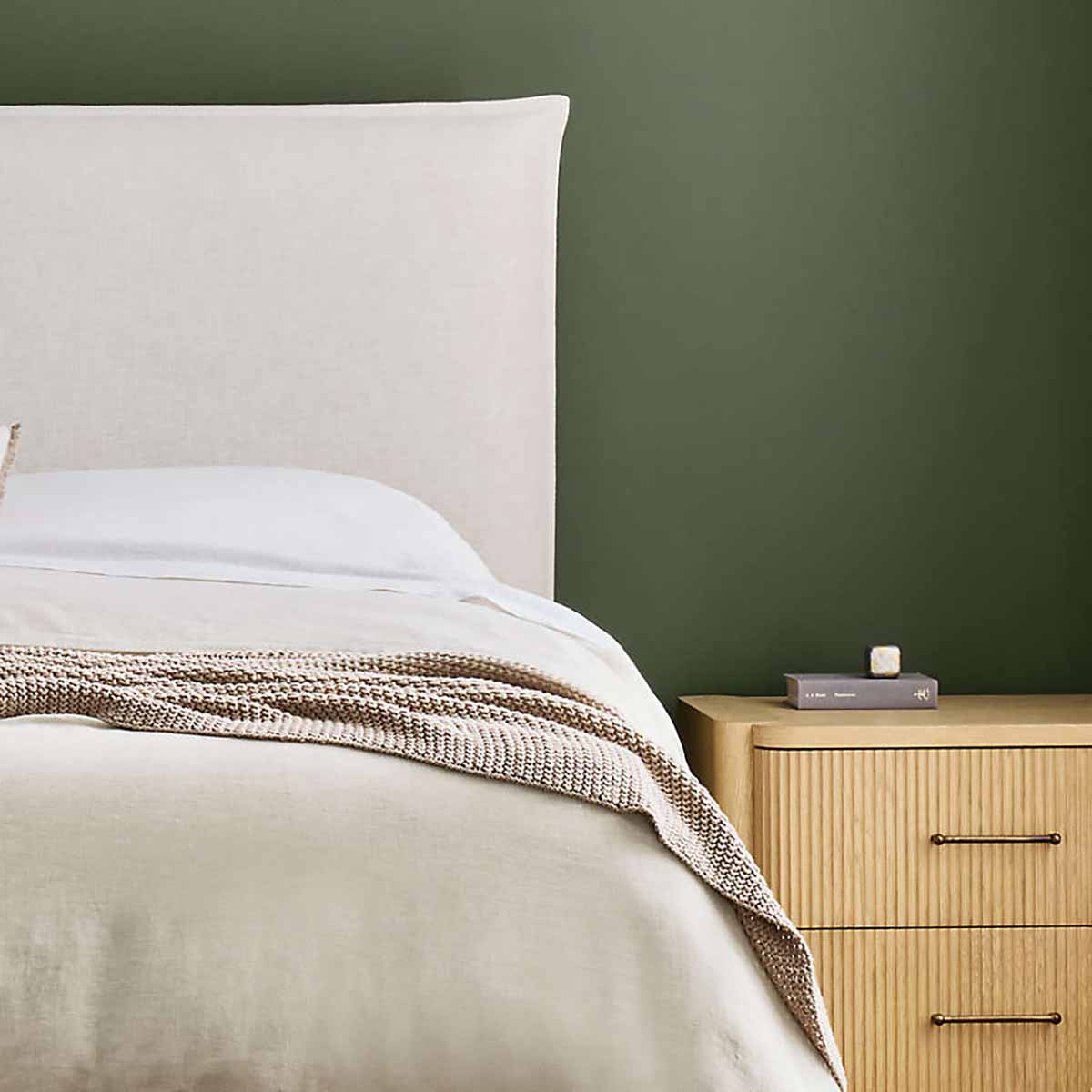 Crate and Barrel Kensington 29 White Oak Wood Fluted Charging Nightstand best reeded nightstands bedroom furniture
