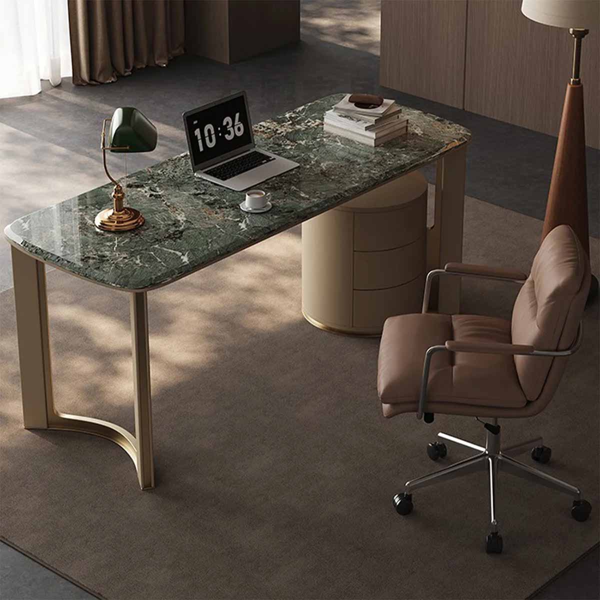Exploridian Khaki Black Marble Desk marble desks best